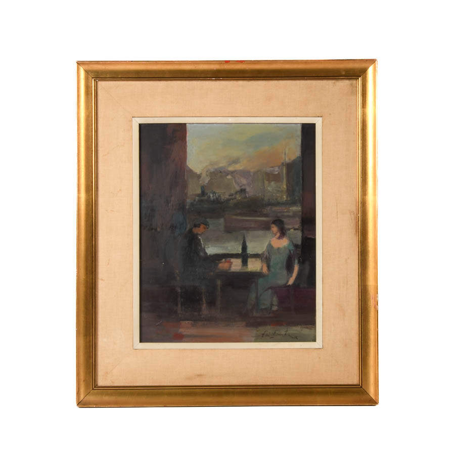 Framed Signed The Distance Between Paint on Board-1