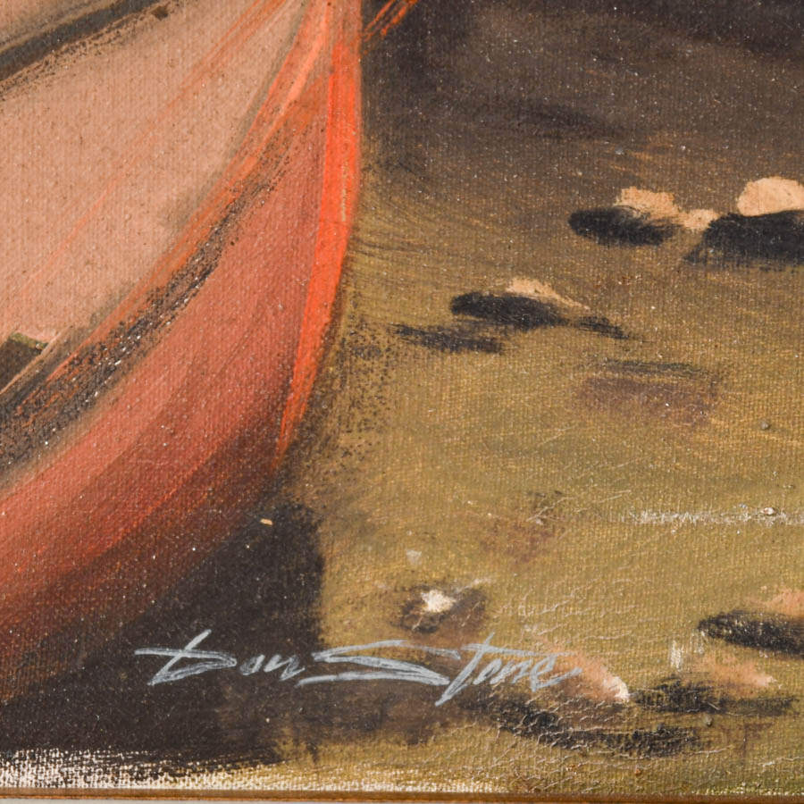 Framed Signed Don Stone Twilight Shipyard Artwork-5