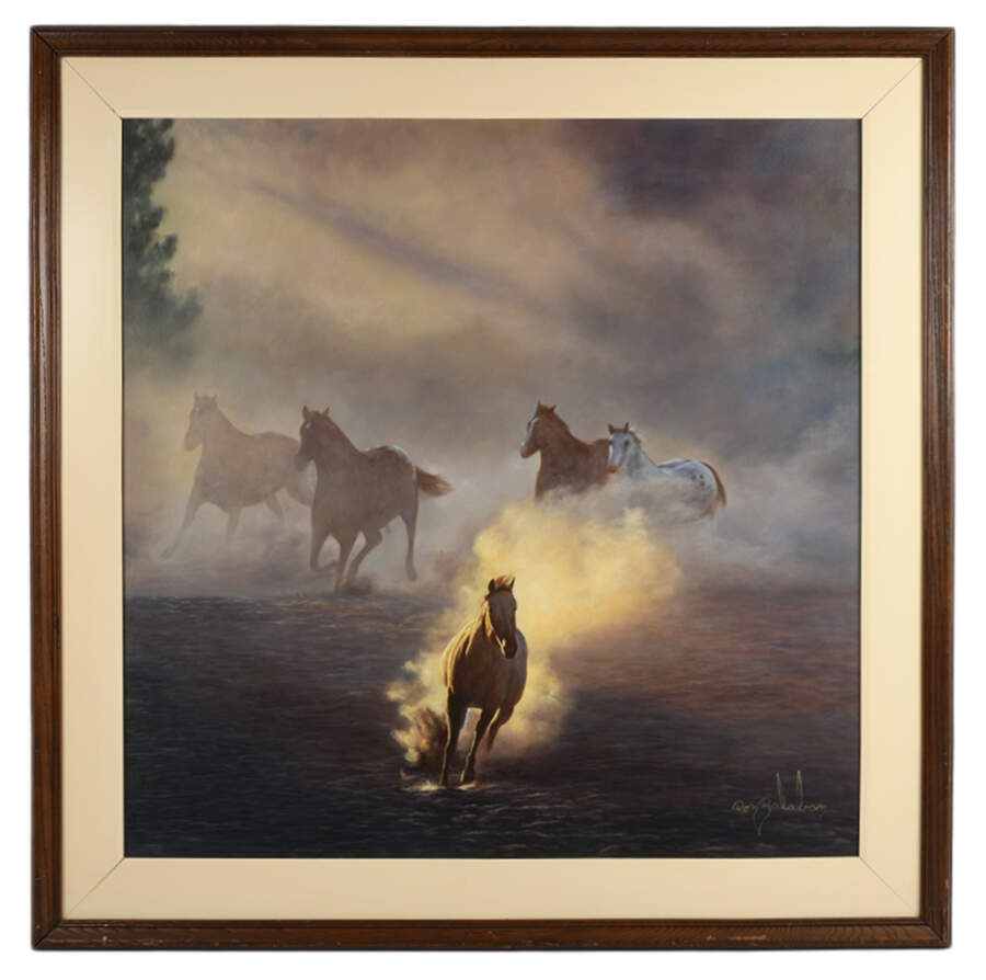 Framed Signed Ron Balaban Freedom's Charge Oil on Canvas-1