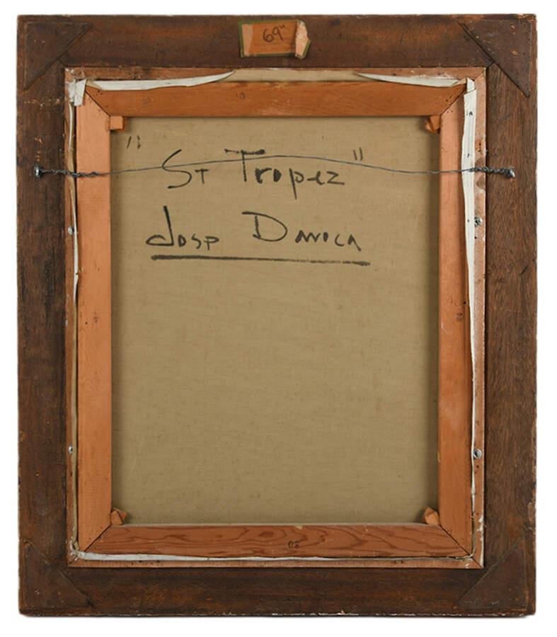 Framed Signed José Daroca "St Tropez" Oil on Canvas-2