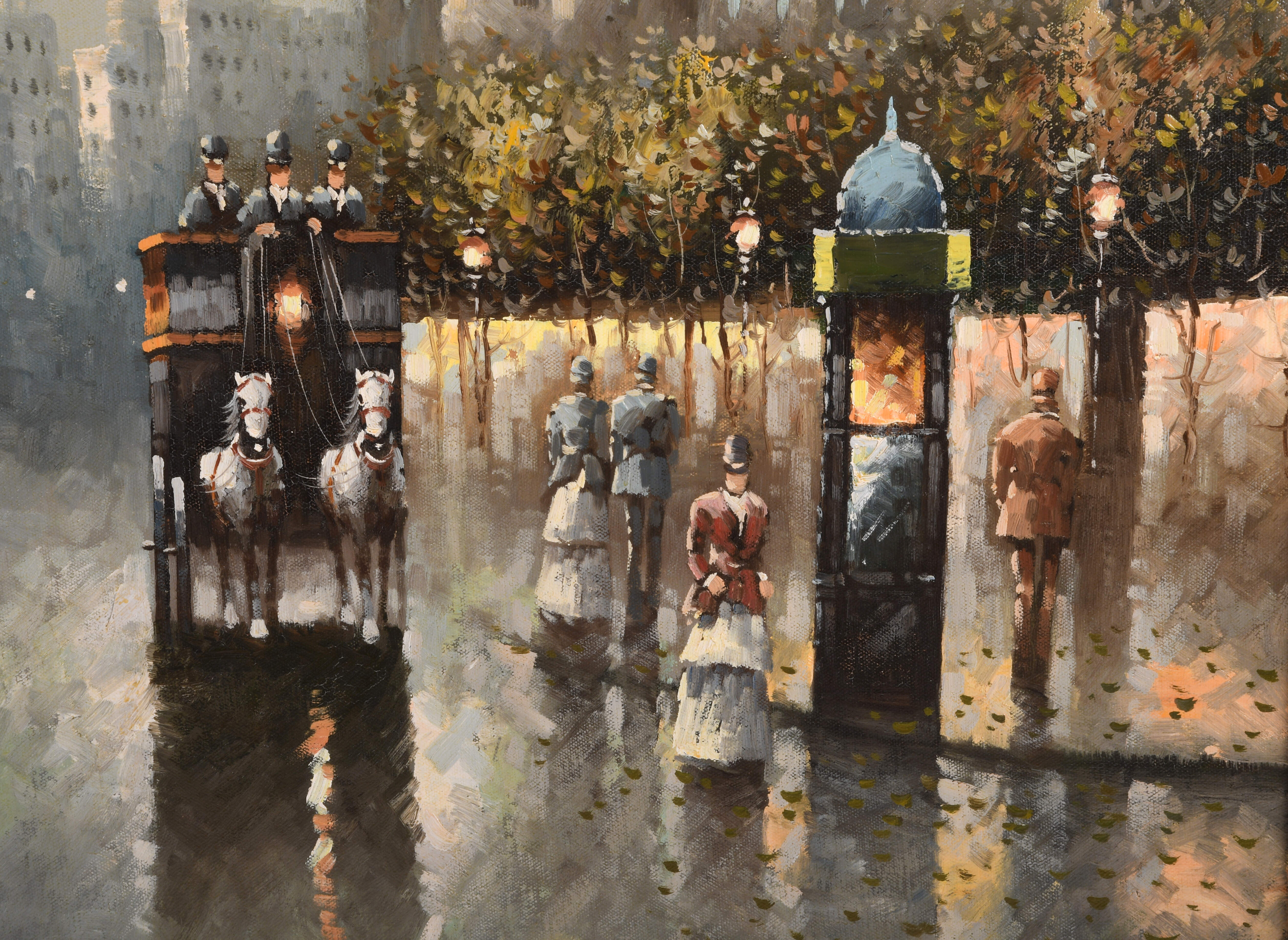 Framed Signed Atlas City Carriage Oil on Canvas-3