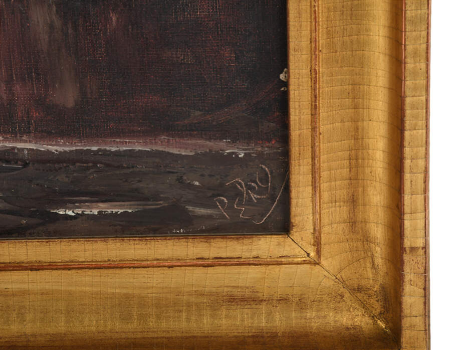 Framed Signed Bridge Over Troubled Waters Oil on Canvas-5