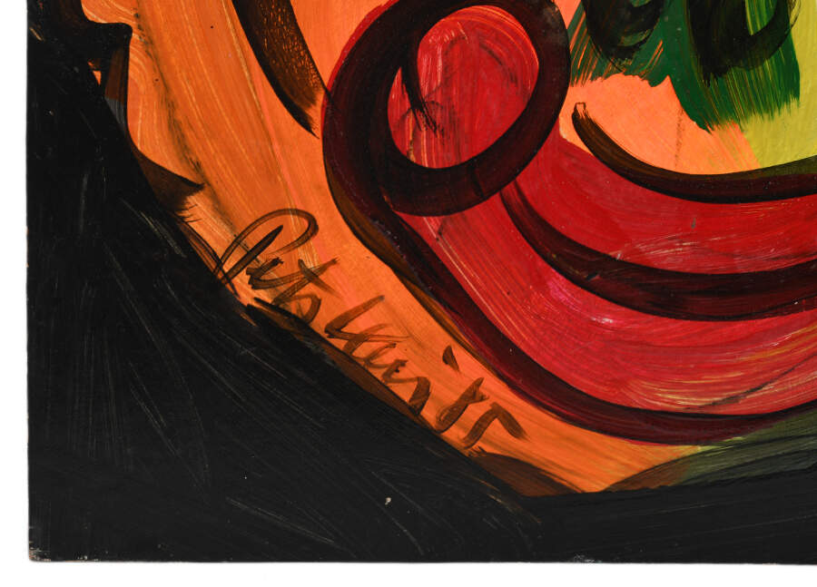 Signed Peter Keil Citrus Face Mix Media on Masonite-4