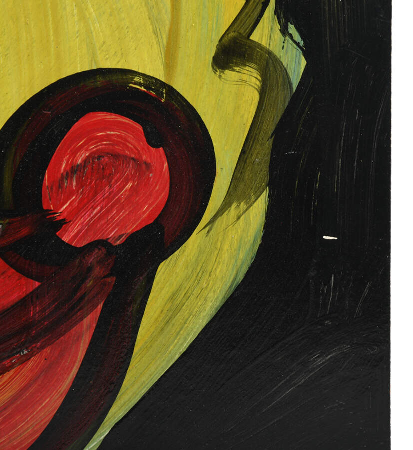Signed Peter Keil Citrus Face Mix Media on Masonite-3