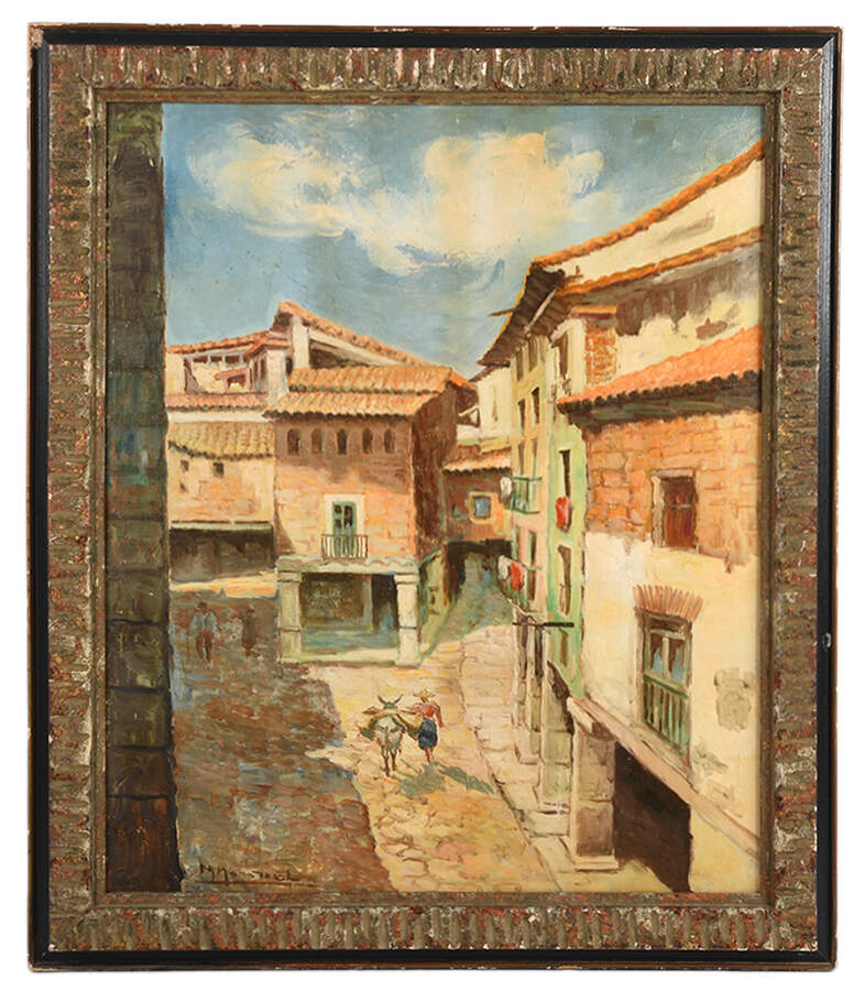 Framed Signed Laundry in the Breeze Oil on Board-1