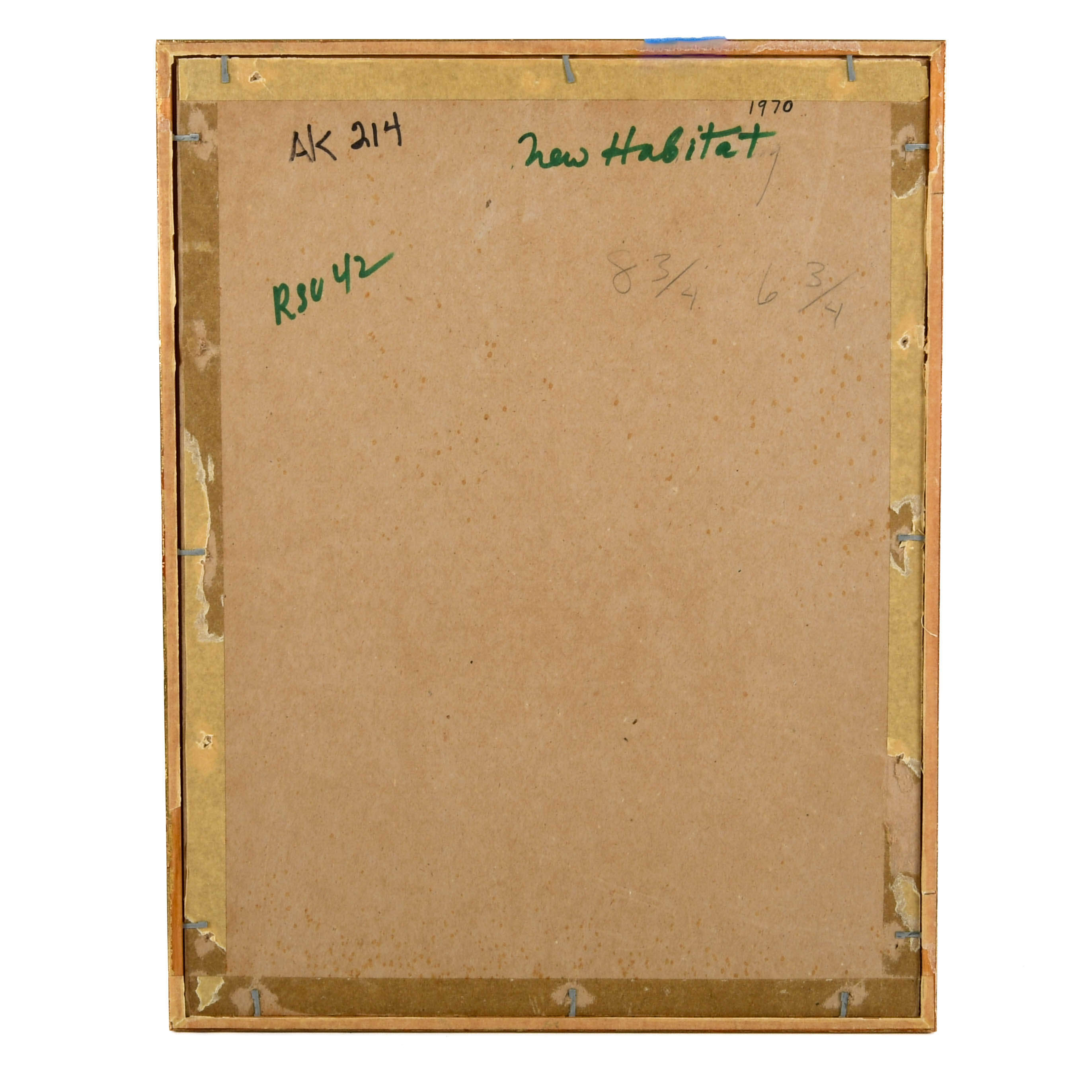 Framed Signed J. Akston Mixed Media "New Habitat, 1970"-5