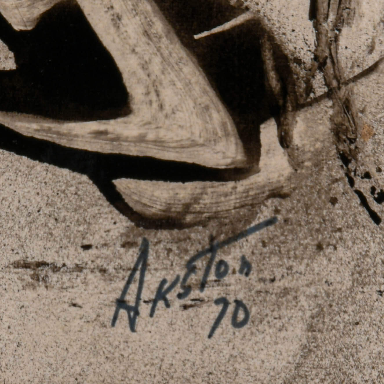 Framed Signed J. Akston Mixed Media "New Habitat, 1970"-4