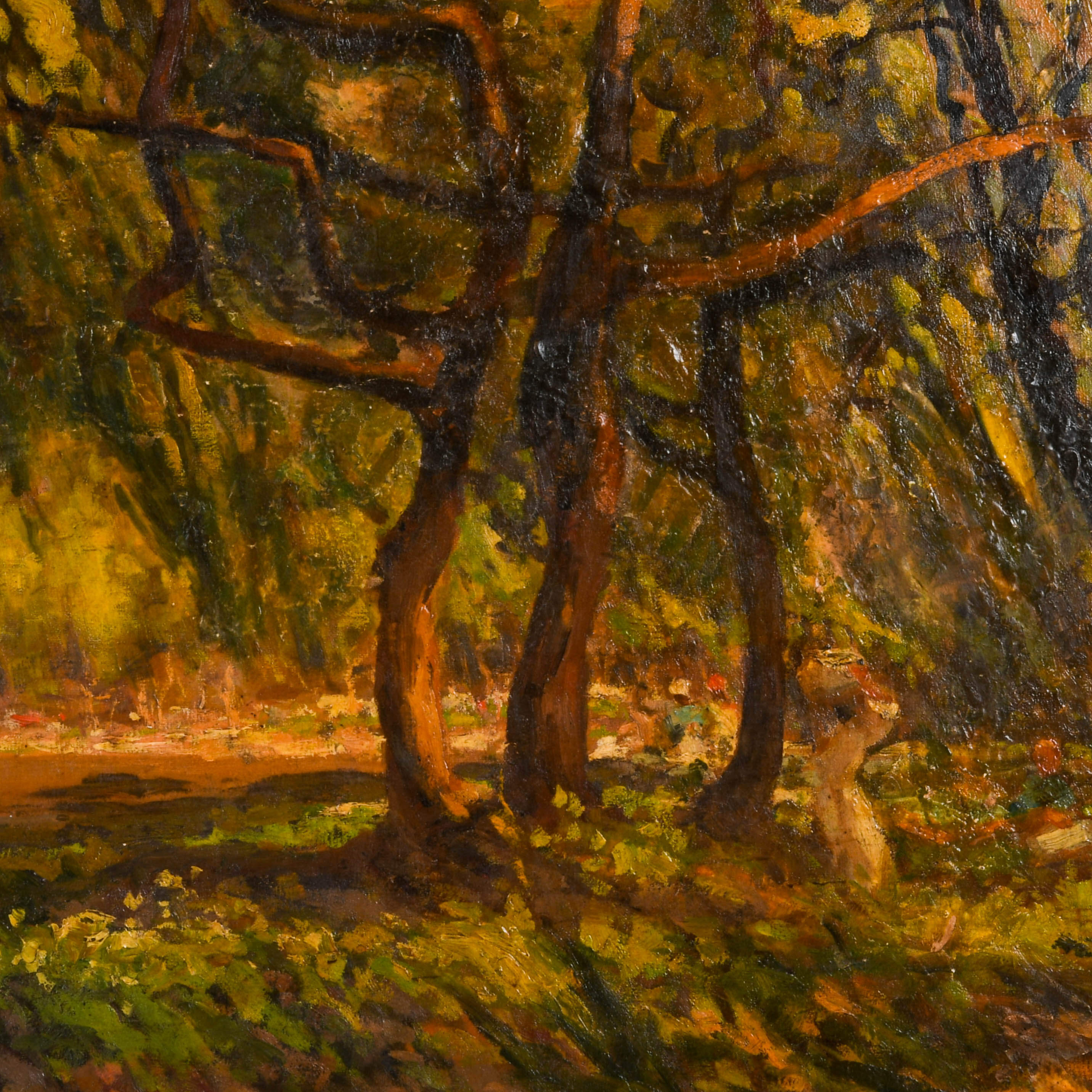 Framed Signed Summer Foliage Oil on Canvas-2