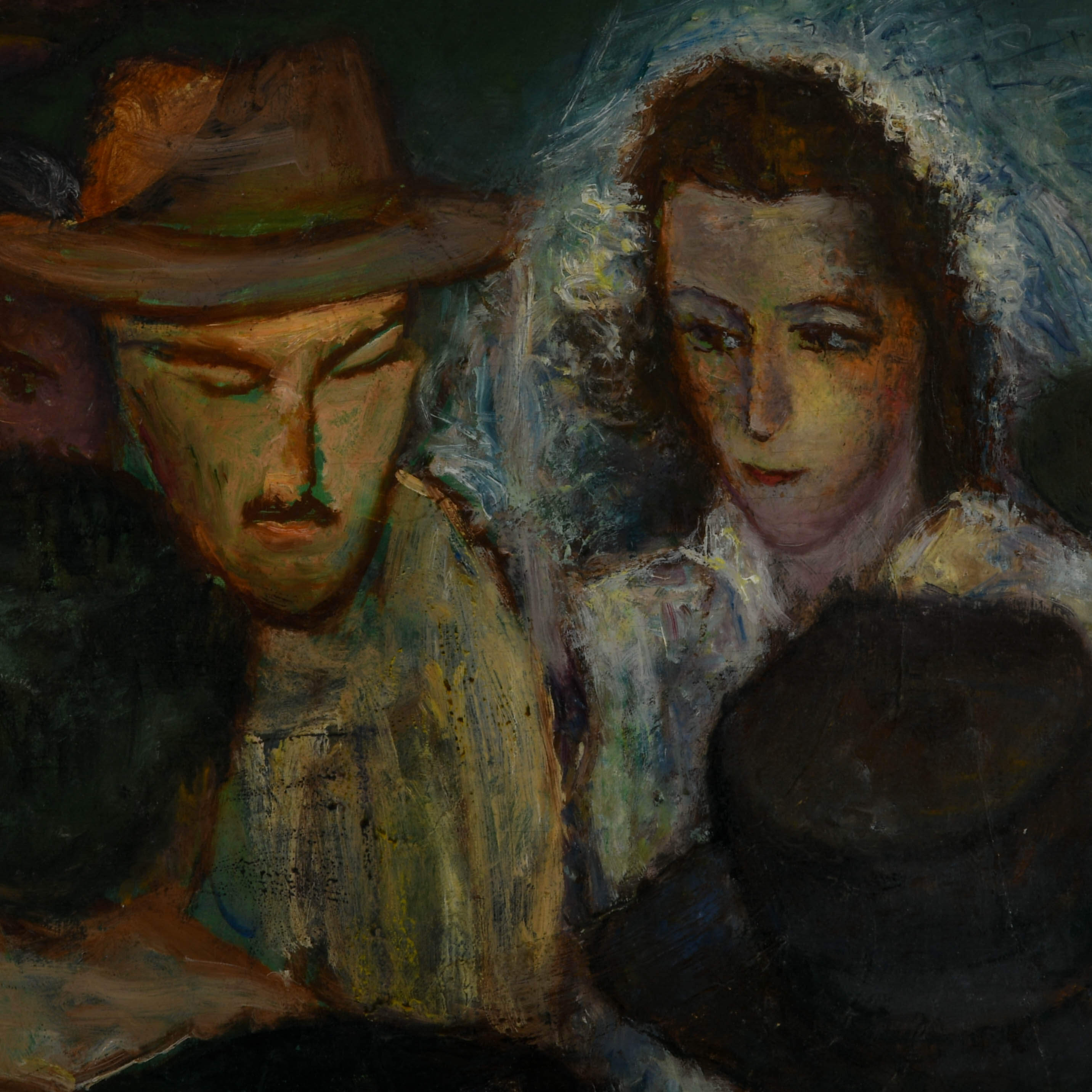 Framed Signed Manuel Eichelbaum "Jewish Wedding" Oil on Board-3