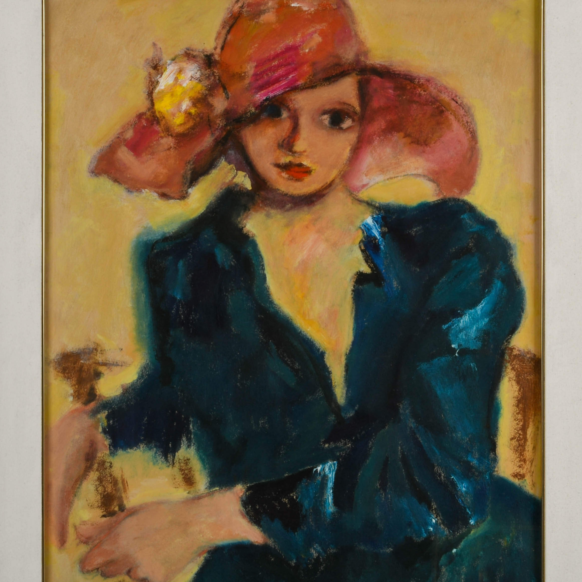 Framed Oil Pastel Portrait After Jószef Rippl-Rónai-2