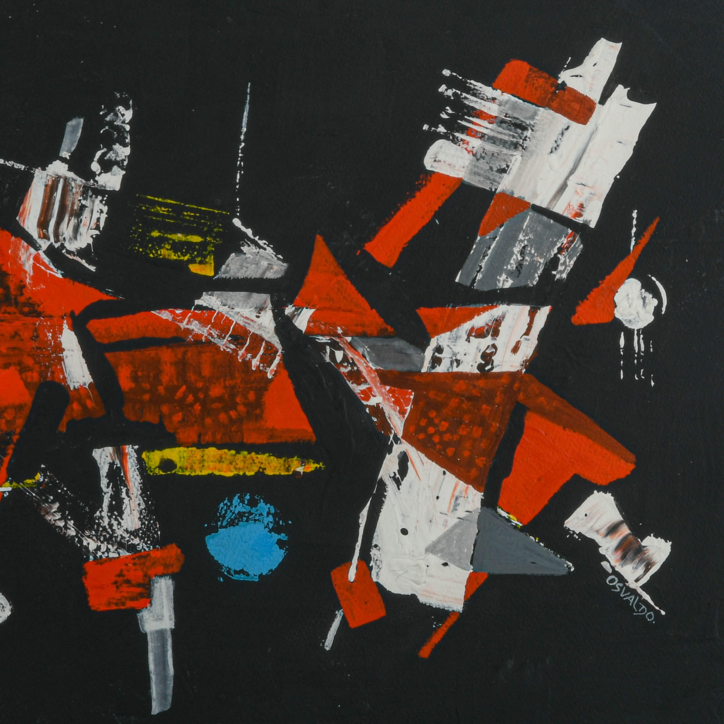 Framed Abstract Acrylic on Paper After Osvaldo Gutierrez-4