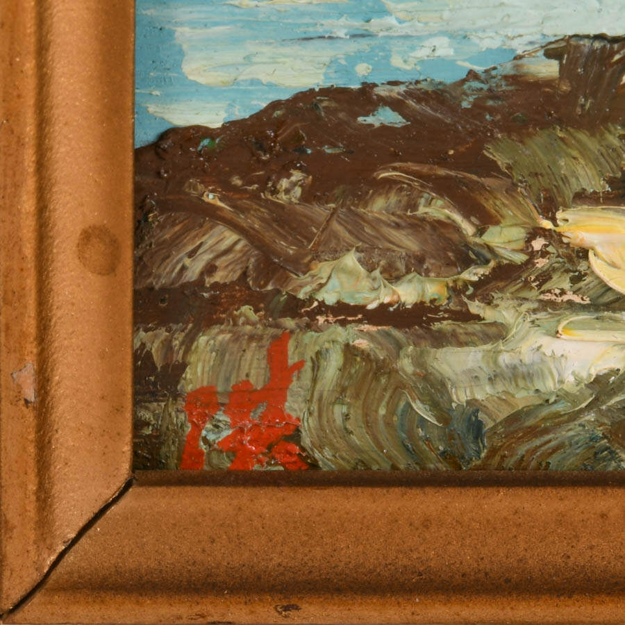 Framed Pair of Signed Boat and Coastal Scene Oil Paintings on Board-9