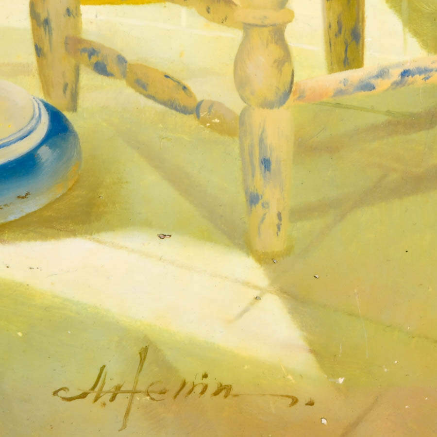 Signed Ana Laura Ara Kelian Still Life Oil Board-3