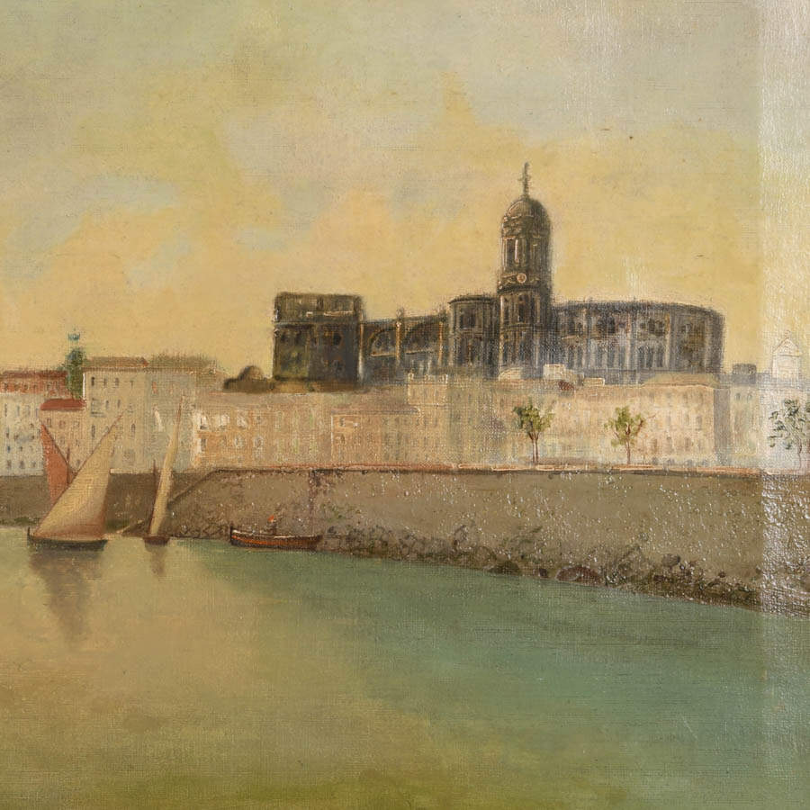 Antique Framed Signed Adolfo Giráldez Peñalver Oil on Canvas "Málaga"-3