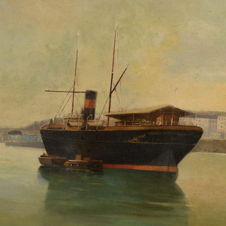 Antique Framed Signed Adolfo Giráldez Peñalver Oil on Canvas "Málaga"-2