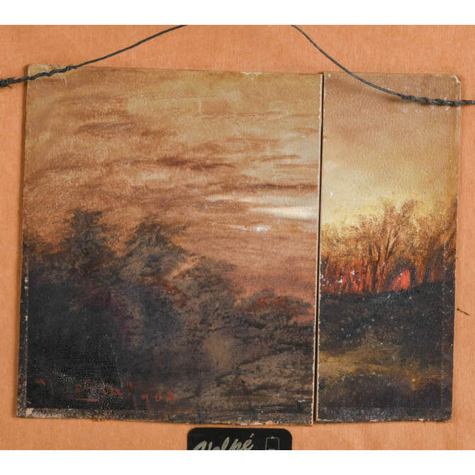 Framed Oil on Board After George Herbert McCord's Under Moonlight-5