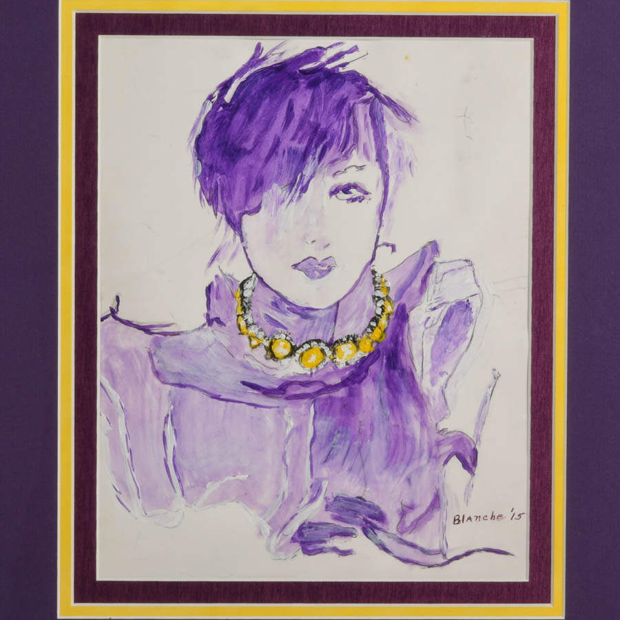 Framed Jewelry Store Advert on Paper Signed Blanche '15-2