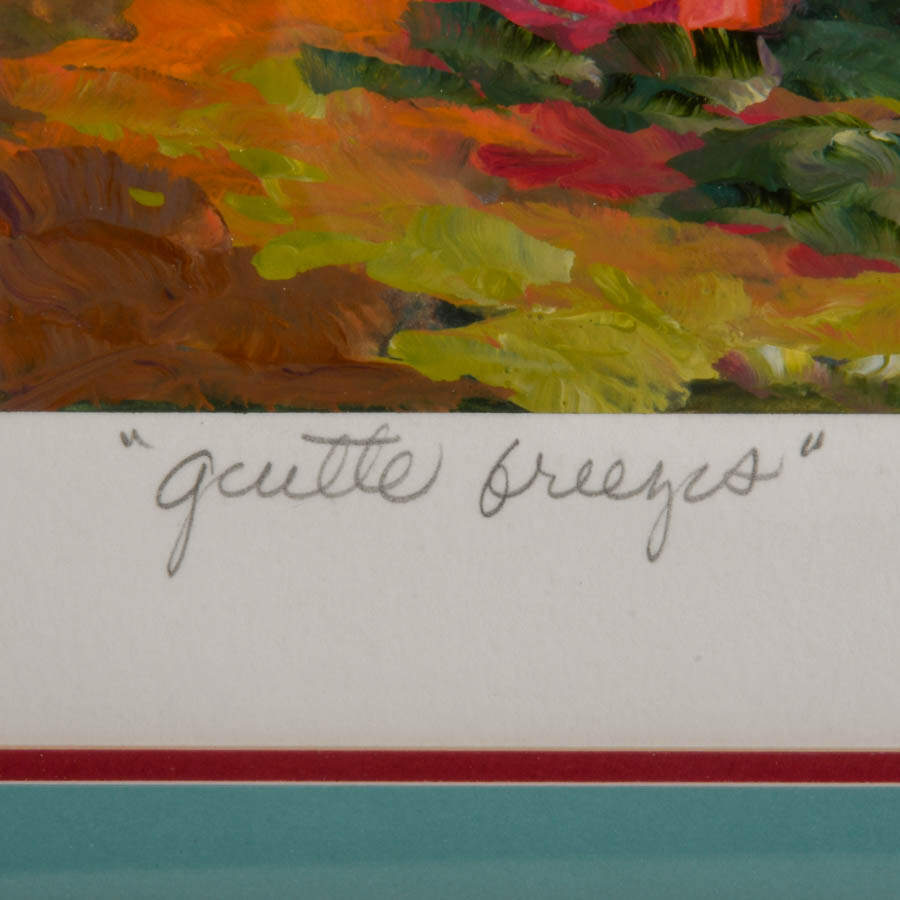 Framed Signed "Gentle Breeze" Gouache on Paper by Alix Stefan-4