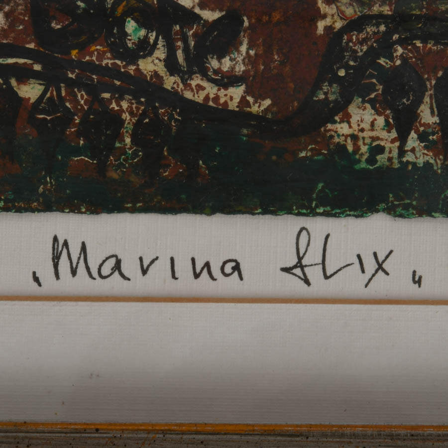 Framed "Marina Flix" Oil on Paper Signed by Alexander Gore-10