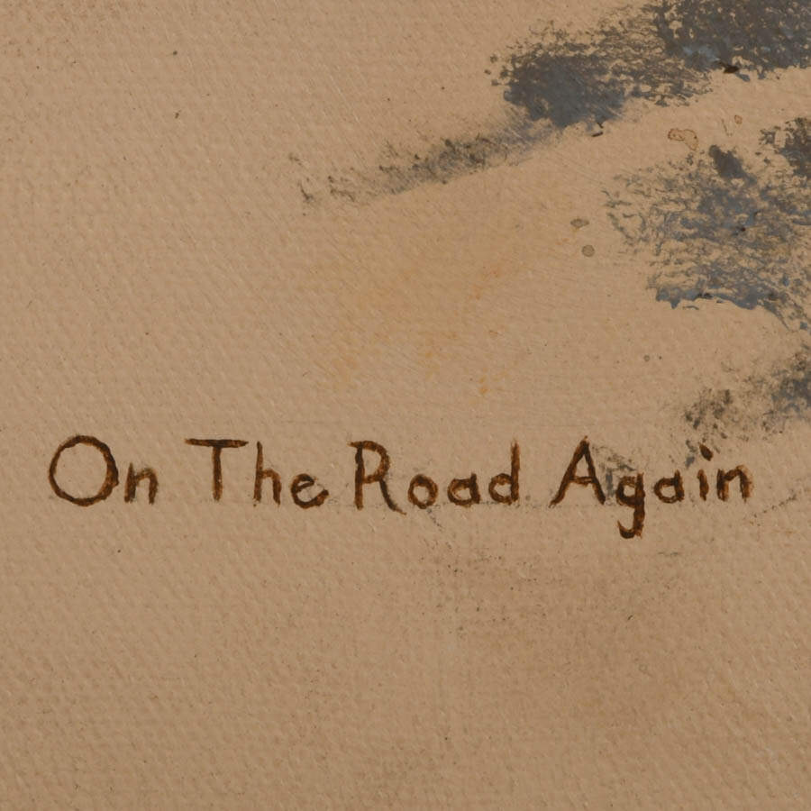 "On The Road Again" Oil on Canvas Signed by Mary Lou-5