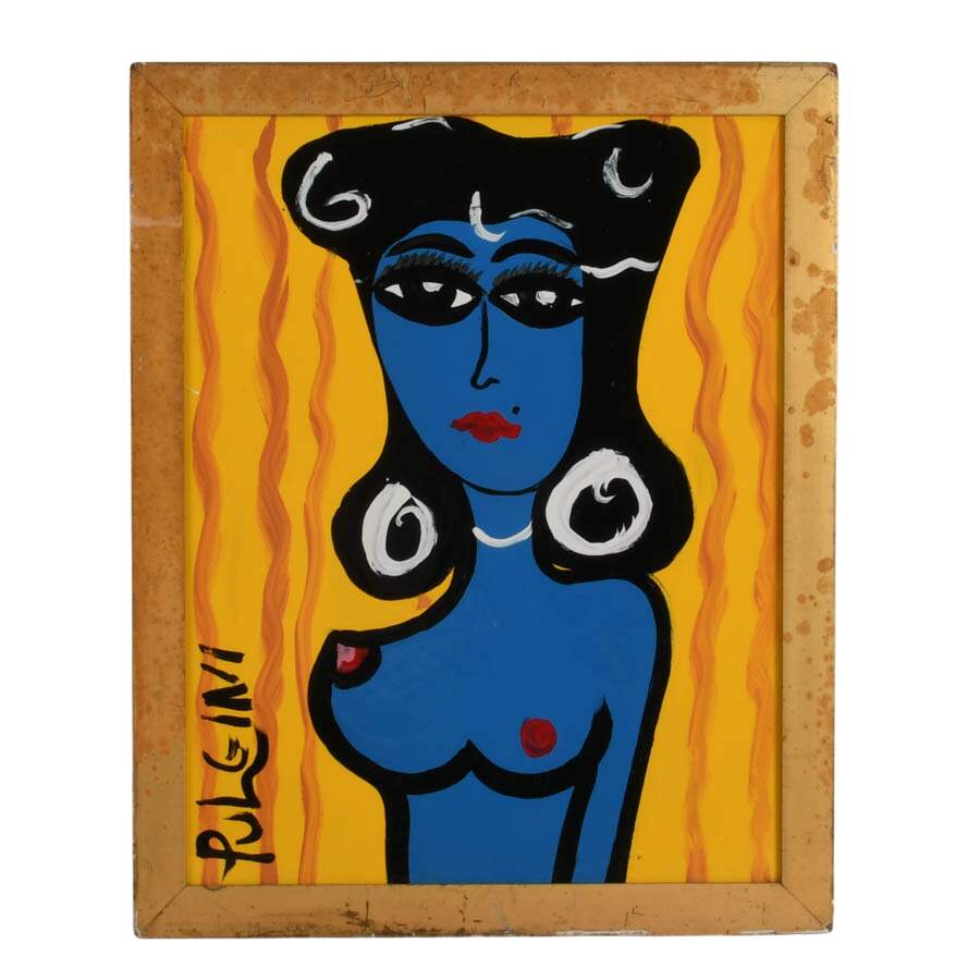 Signed Thomas Pulgini Victory Girl Oil on Board-1