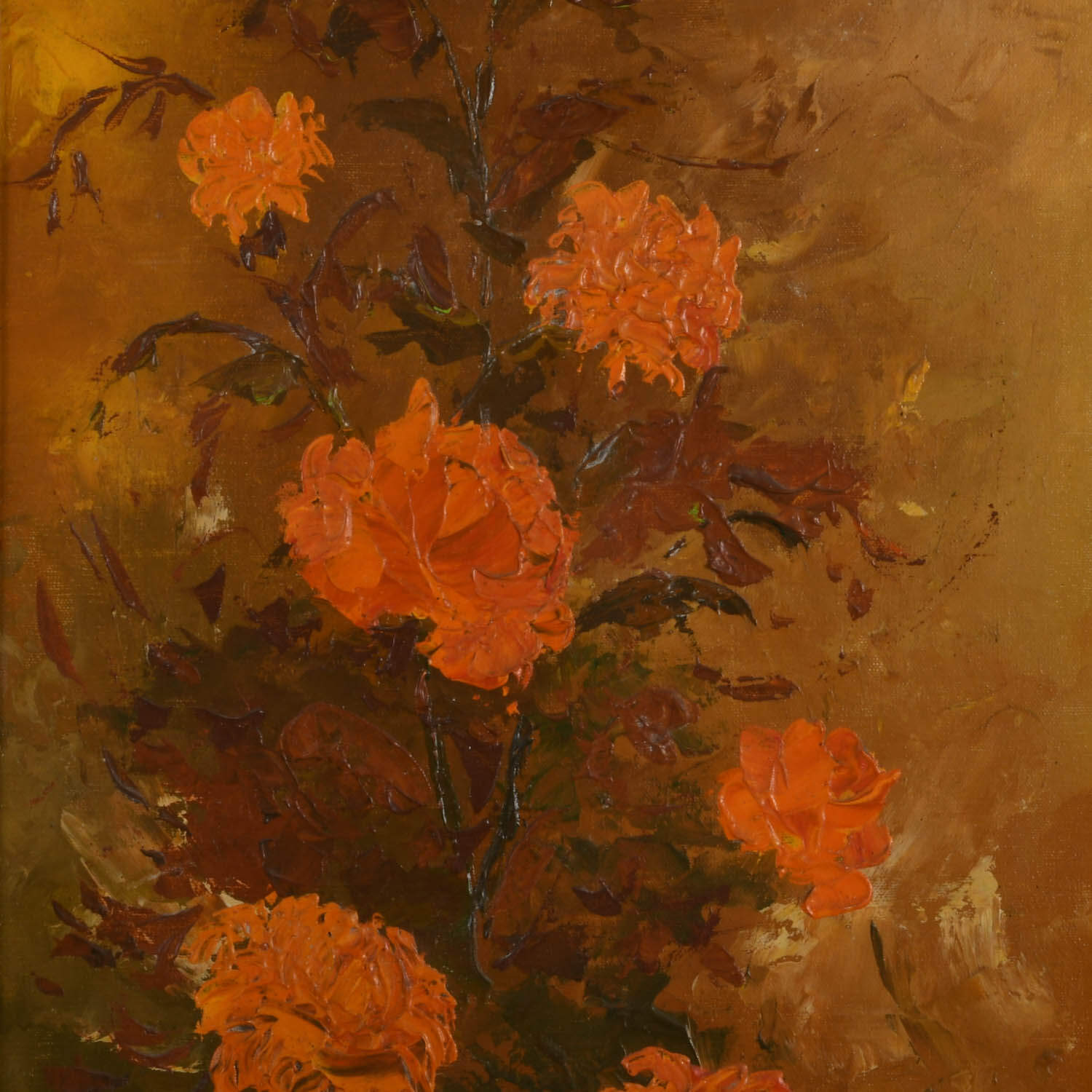Framed Impasto Floral Still-Life Oil on Canvas Signed by Julio Carballosa-3