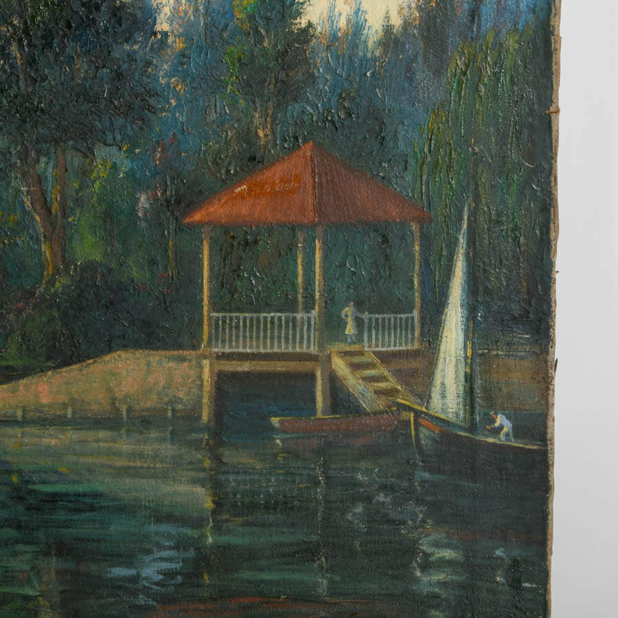 Signed Ele Schembri "Rio Sarmiento-Tigre" Oil on Canvas-2