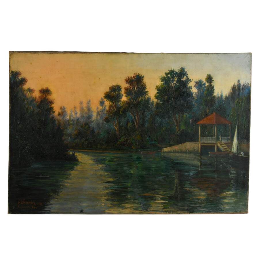 Signed Ele Schembri "Rio Sarmiento-Tigre" Oil on Canvas-1