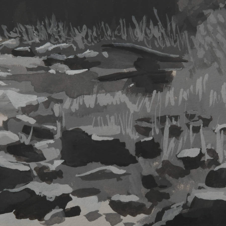 Winter Landscape Mixed Media Painting-3