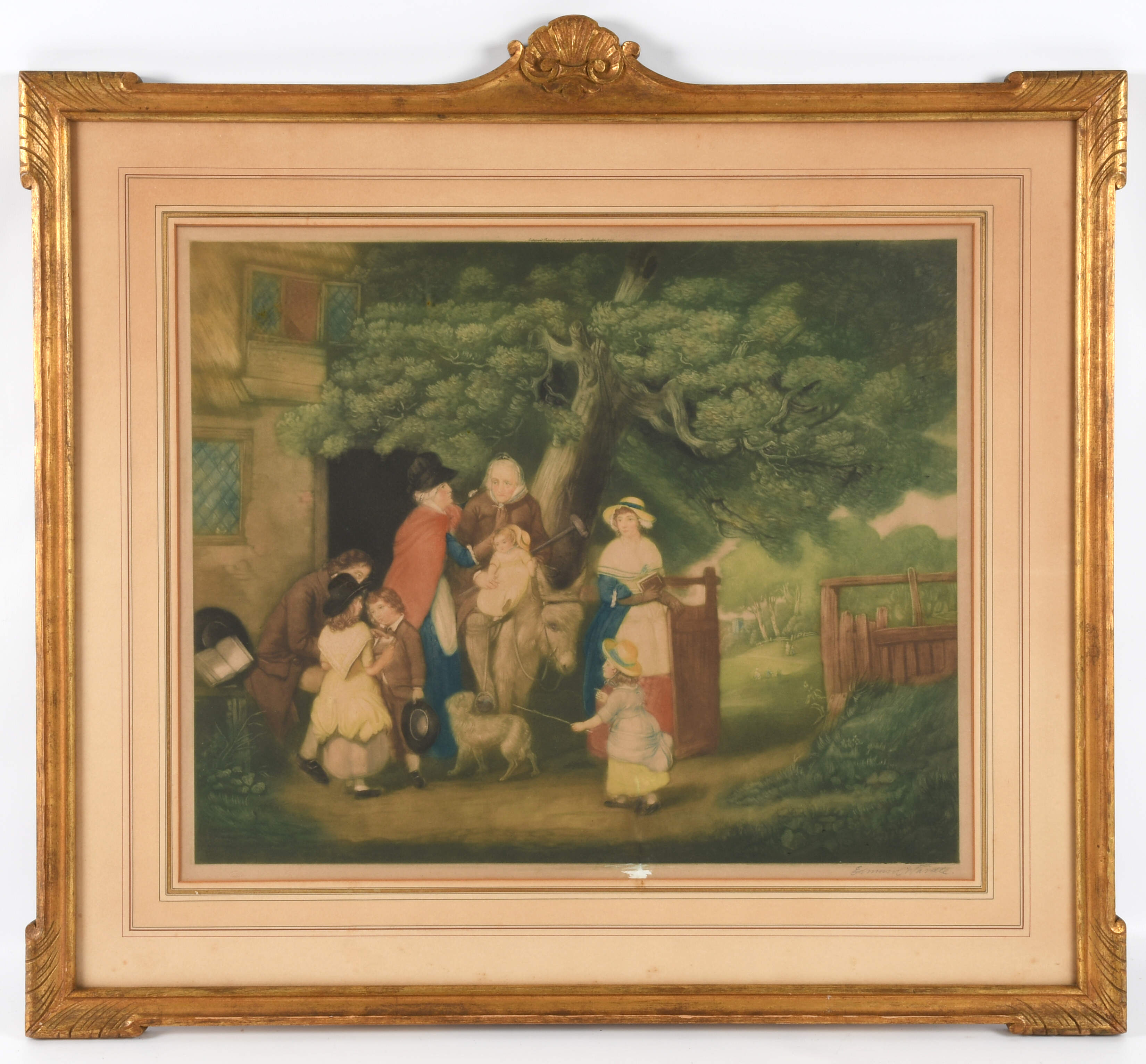 Framed Signed Edmund Wardle "Sunday Morning" Lithograph After W.R. Bigg-1