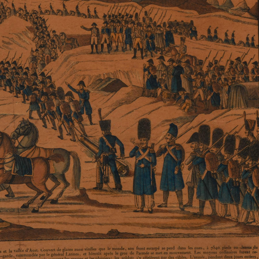 Framed "Passage du Mont Saint-Bernard" Engraving by François Georgin-5