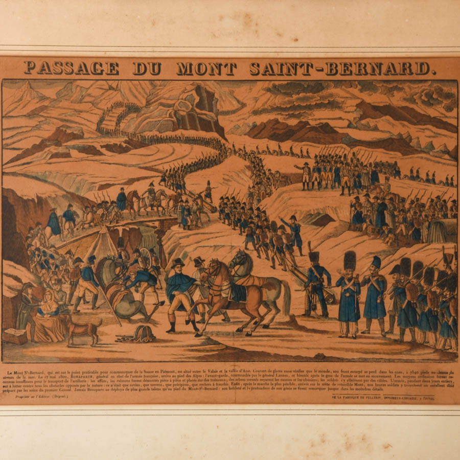 Framed "Passage du Mont Saint-Bernard" Engraving by François Georgin-2