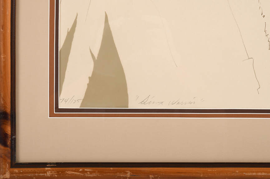 Framed Signed Enoch Kelly Haney "Sioux Warrior" Lithograph-5