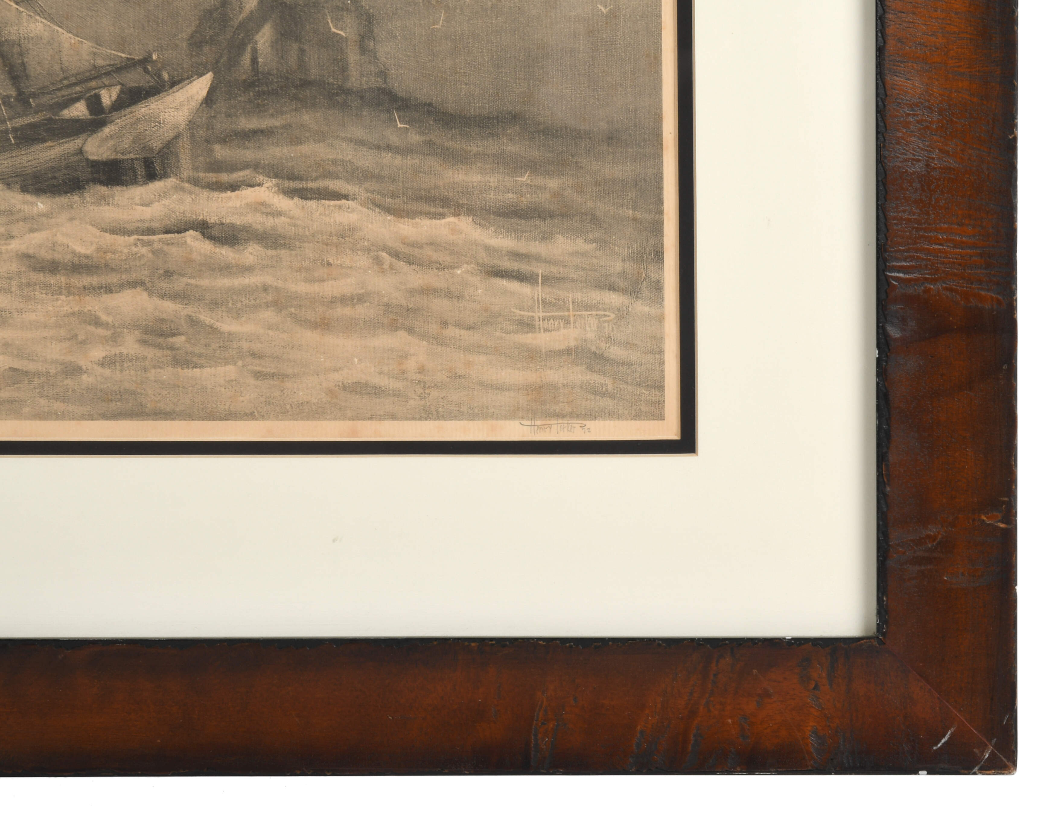 Framed Signed Henry Parker Boat and Lighthouse Print-3