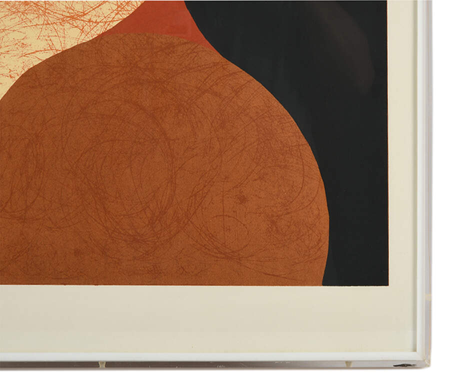 Framed Abstract Modern Geometric Lithograph-3