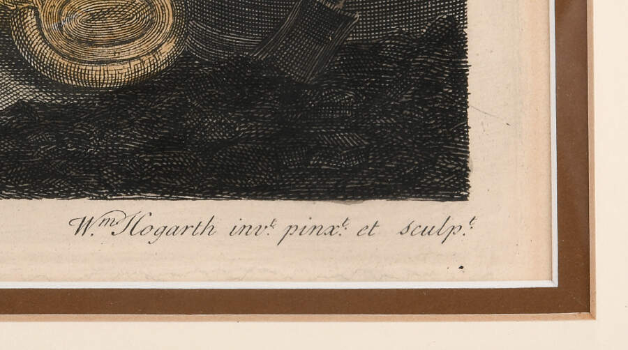 Framed "A Harlot's Progress, Plate 5" Etching by William Hogarth-7