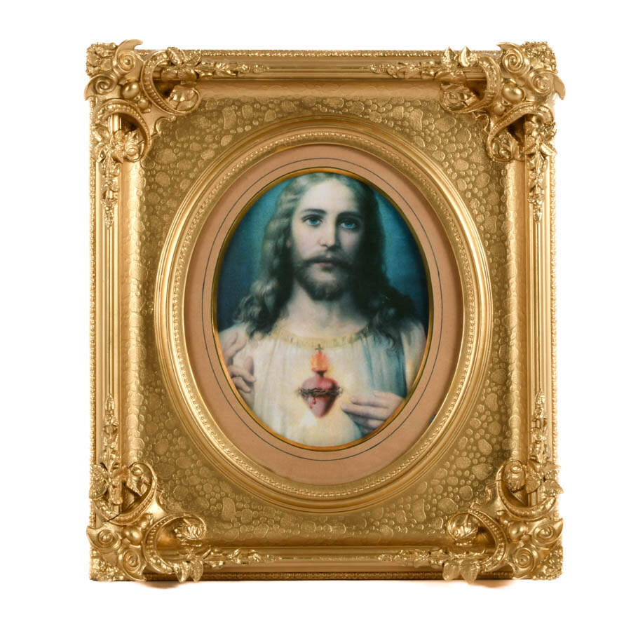 Gilt Wood Frame with Print of Jesus-1