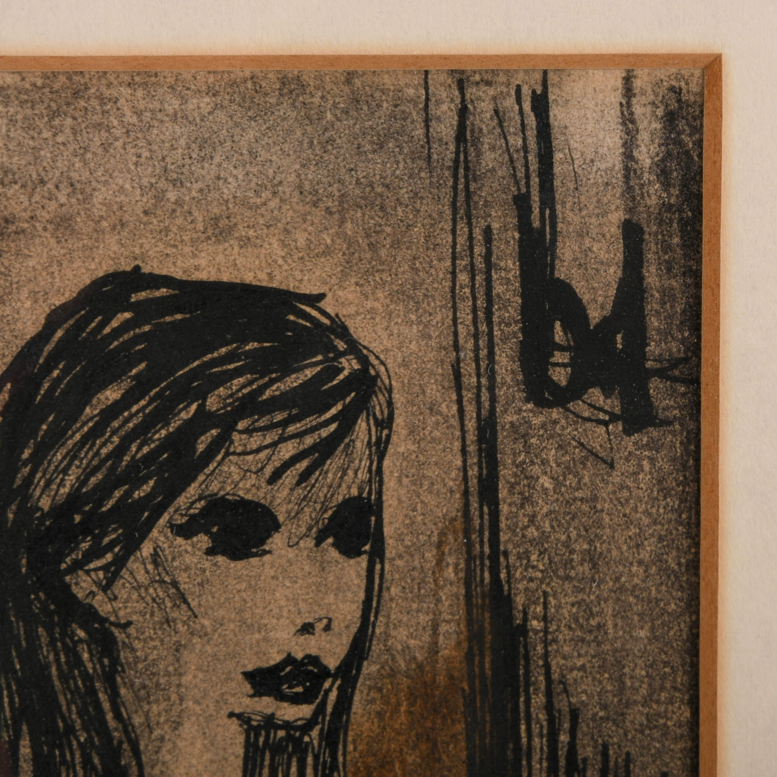 Framed Mother and Child Mixed Media Artwork-3