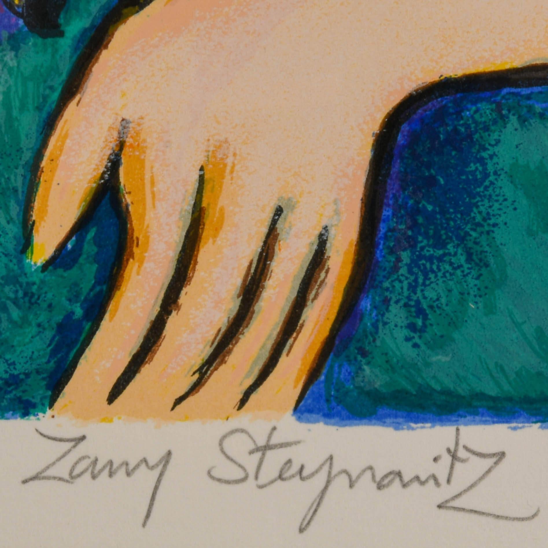 "Girl with Violin" Limited-Edition Lithograph (9/300) by Zamy Steynovitz-4
