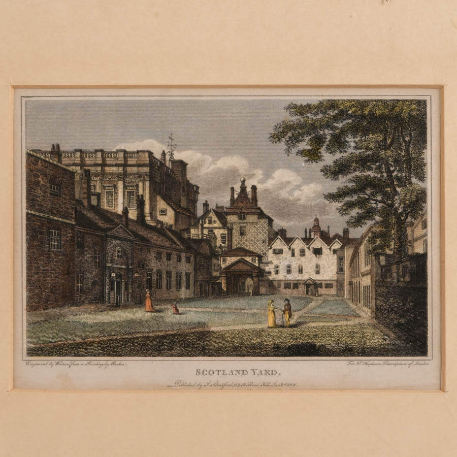Antique Copper Engraving Hand-Colored "Scotland Yard"-2