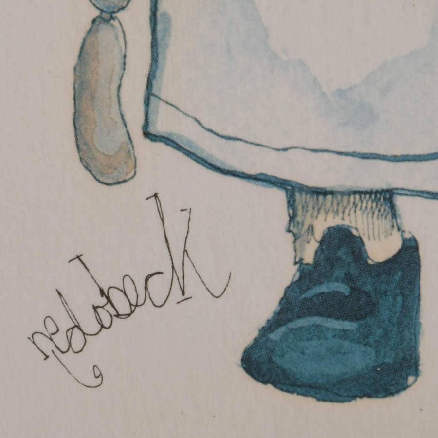 Framed Signed Don Nedobeck "The Cookerer" Watercolor Print with Dedication-4