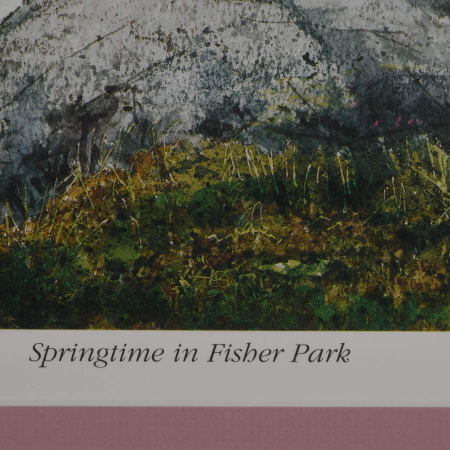 Framed Signed and Numbered William Mangum "Springtime in Fisher Park" Print-5
