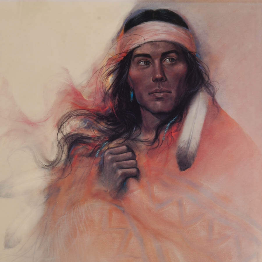 Framed "Young Warrior" Print Signed and Numbered 651 by Ozz Franca-2
