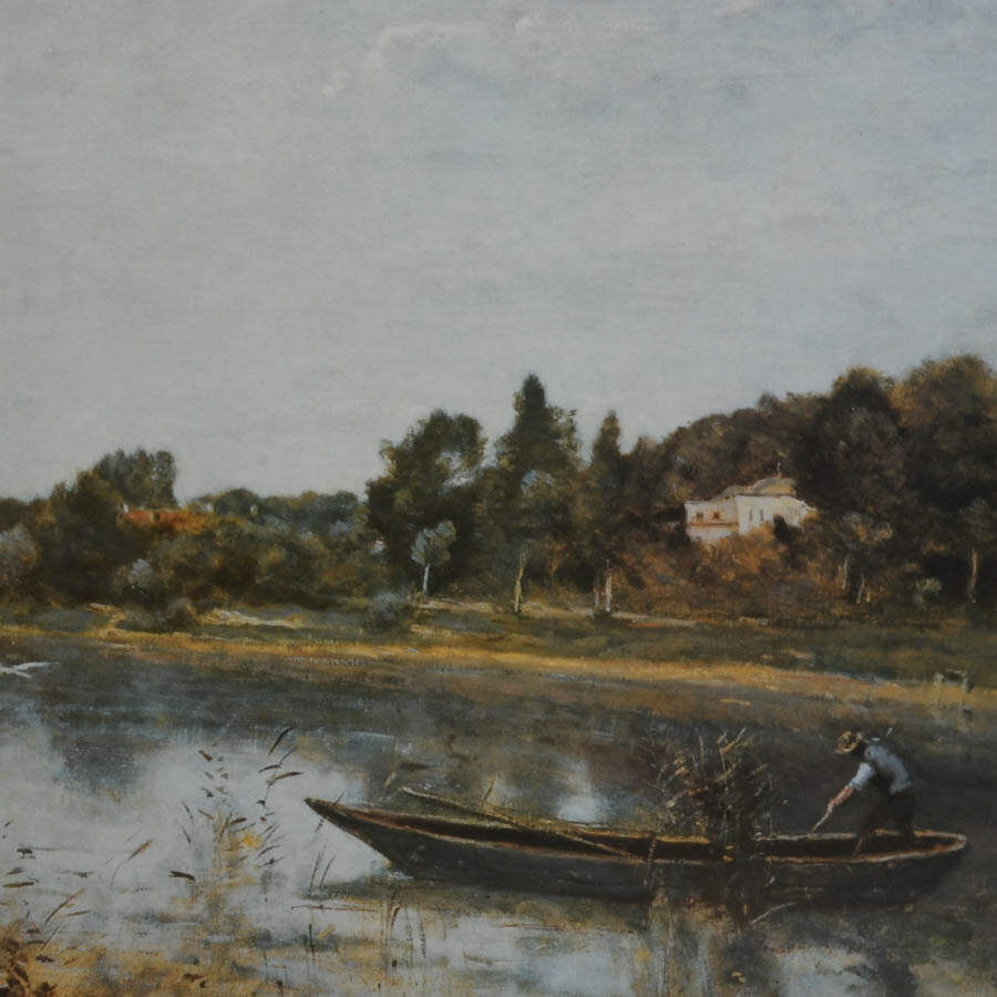 Framed "The Lake" Print After Jean-Baptiste-Camille Corot-3