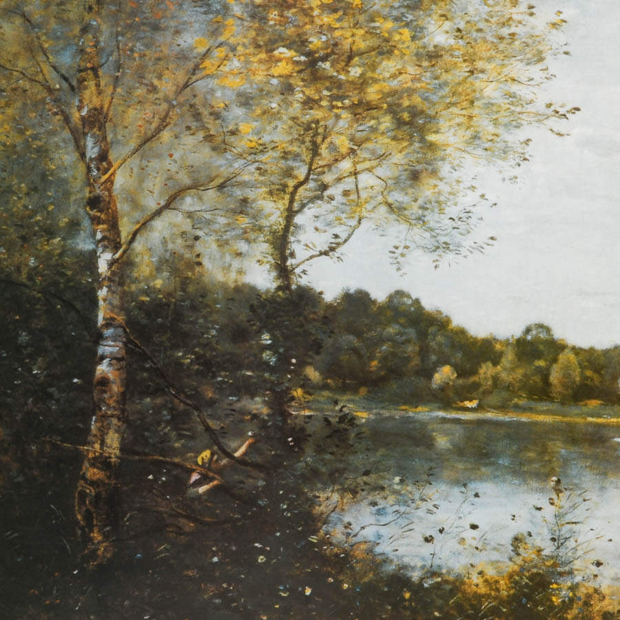 Framed "The Lake" Print After Jean-Baptiste-Camille Corot-2