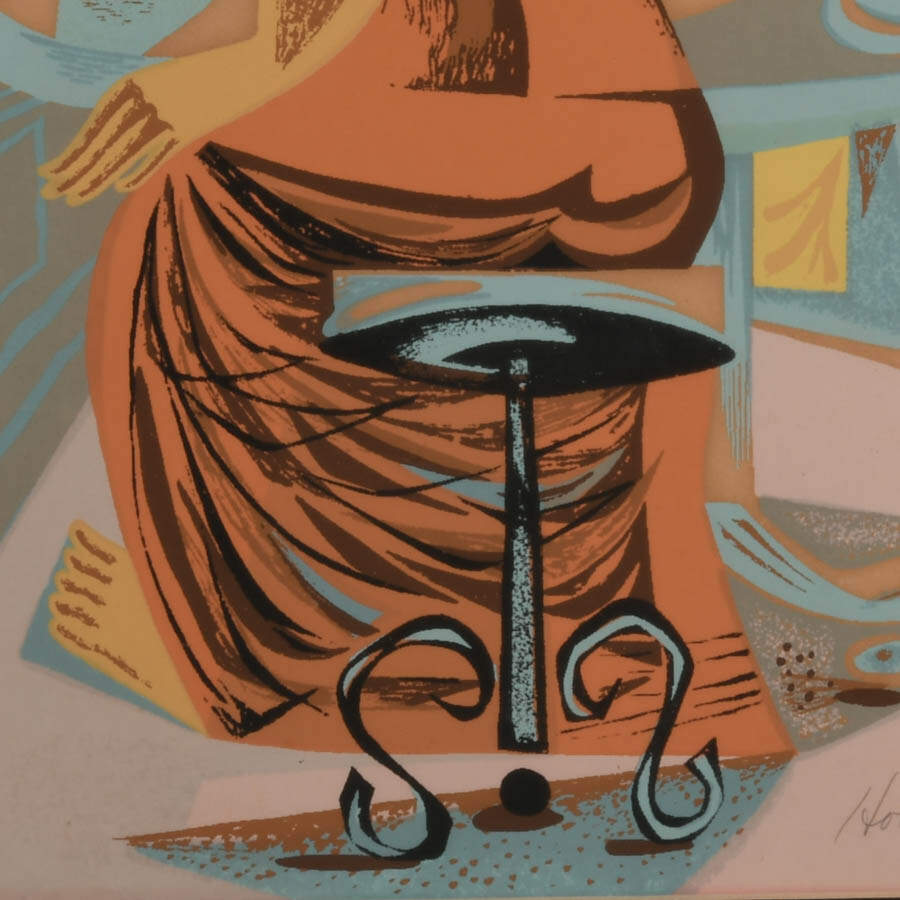 Framed "Midinette" Serigraph on Paper Signed by Howard Mandel-3