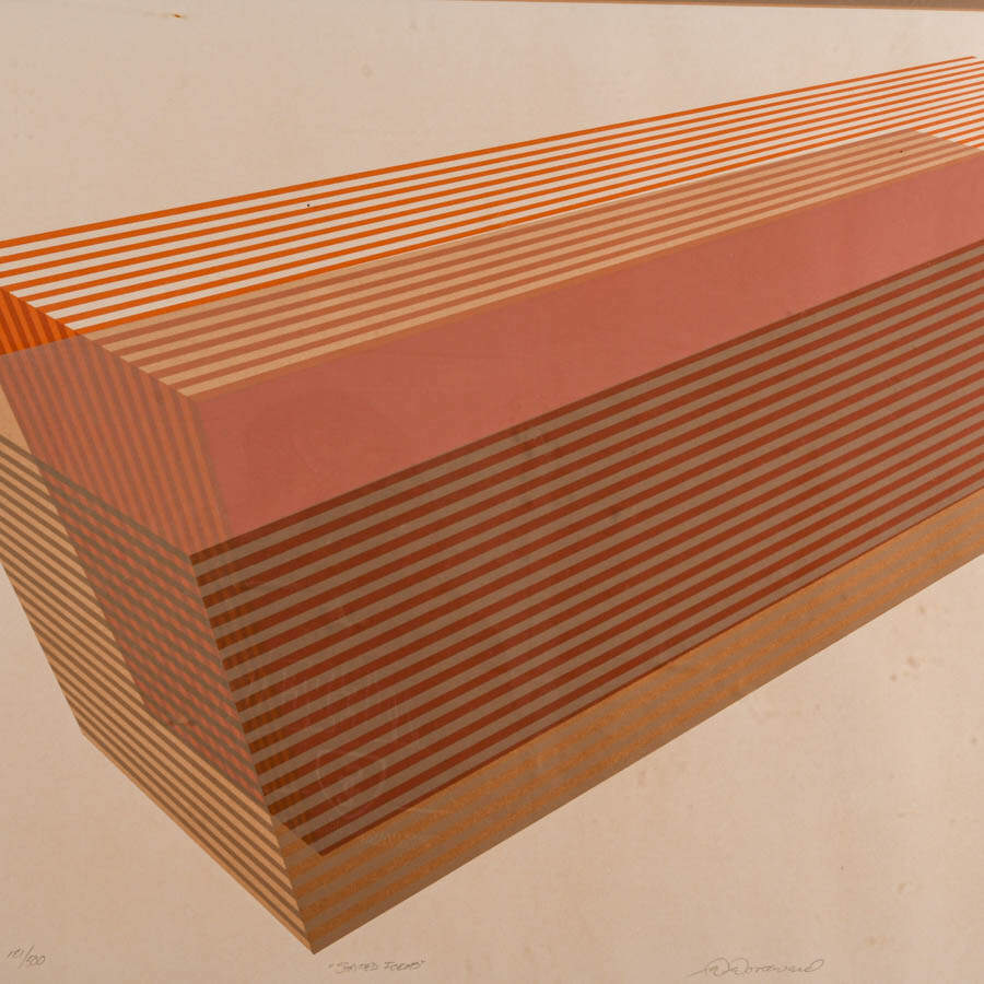 "Striped Forms" Serigraph Signed and Numbered 181/500 by Warren Woodward-2