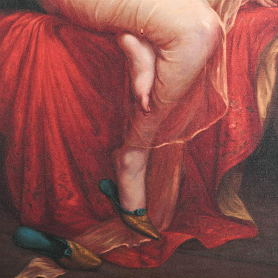 Framed "La Coquette Surprise" Giclée on Canvas After François Martin-Kavel-3