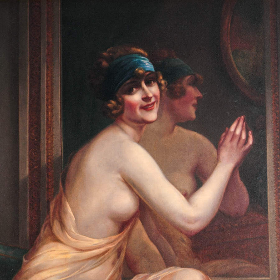 Framed "La Coquette Surprise" Giclée on Canvas After François Martin-Kavel-2