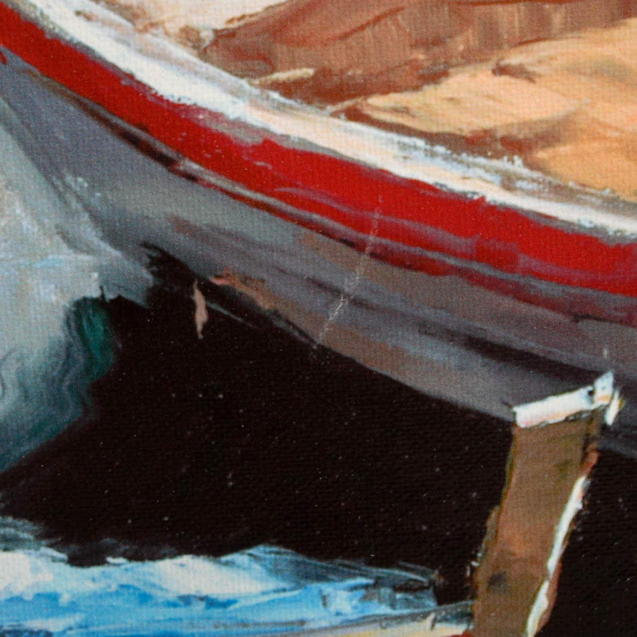 Mediterranean Port Scene Giclée on Canvas-4